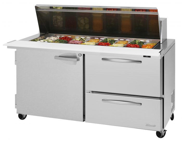 Turbo Air PST-60-24-D2R-N 60 1/4" PRO Series Mega Top Sandwich/Salad Prep Table w/ Refrigerated Base - Donut-Equipment.com