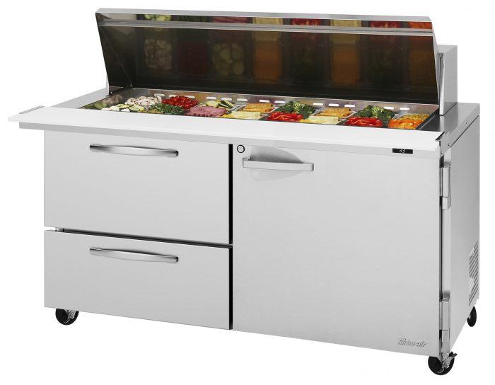 Turbo Air PST-60-24-D2R-N 60 1/4" PRO Series Mega Top Sandwich/Salad Prep Table w/ Refrigerated Base - Donut-Equipment.com