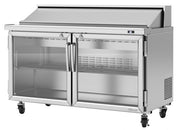 Turbo Air PST-60-G-N 60 1/4" PRO Glass Door Series Sandwich/Salad Prep Table w/ Refrigerated Base - Donut-Equipment.com