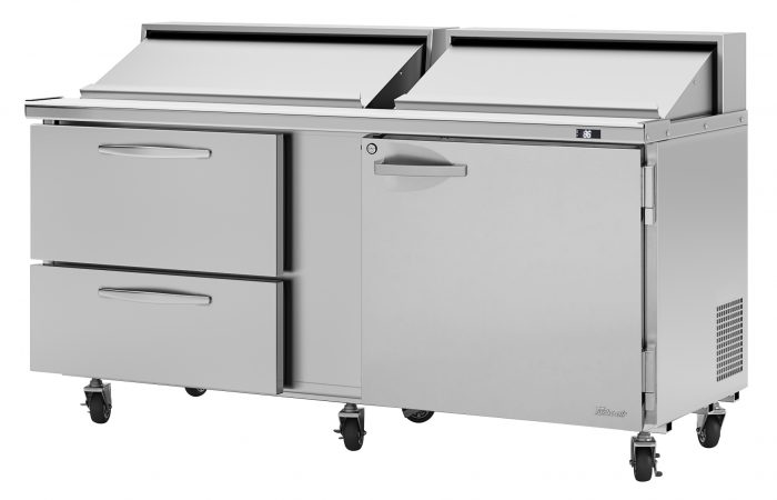 Turbo Air PST-72-D2R(L)-N 72 5/8" PRO Series Sandwich/Salad Prep Table w/ Refrigerated Base - Donut-Equipment.com