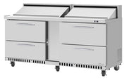 Turbo Air PST-72-D4-FB-N 72 5/8" PRO Series Mega Top Sandwich/Salad Prep Table w/ Refrigerated Base - Donut-Equipment.com