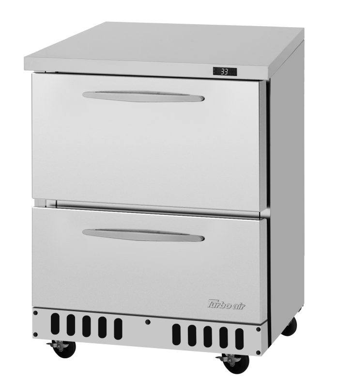 Turbo Air PUR-28-D2-FB-N 27 1/2" W Undercounter Refrigerator w/ 1 Section & 2 Drawers, Front Breathing - Donut-Equipment.com