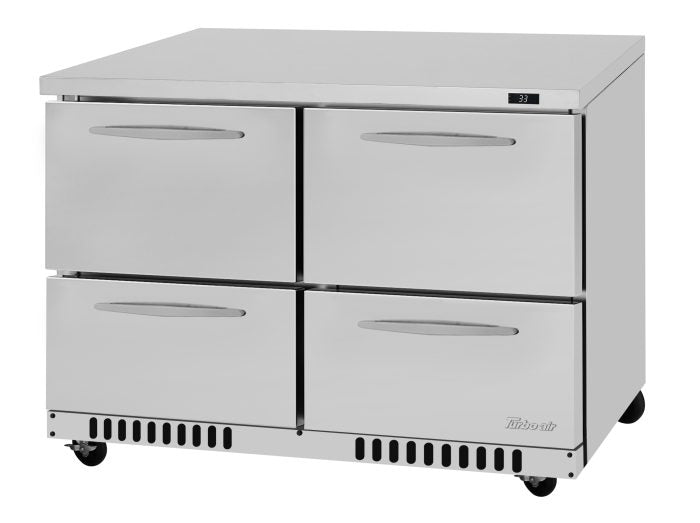 Turbo Air PUR-48-D4-FB-N 48 1/4" W Undercounter Refrigerator w/ (2) Section & (4) Drawers, Front Breathing - Donut-Equipment.com