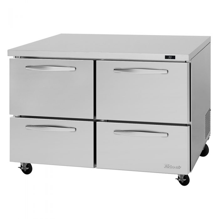 Turbo Air PUR-48-D4-N 48 1/4" W Undercounter Refrigerator w/ 2 Sections & 4 Drawers - Donut-Equipment.com