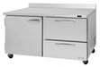 Turbo Air PWF-60-D2R-N 60 1/4" Worktop Freezer w/ 2 Sections, 2 Drawers & 1 Solid Door - Donut-Supplies.Com