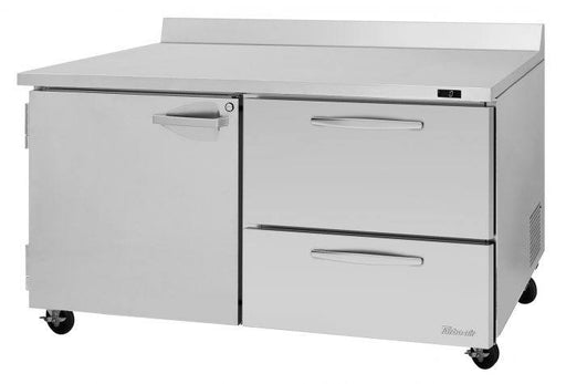 Turbo Air PWF-60-D2R-N 60 1/4" Worktop Freezer w/ 2 Sections, 2 Drawers & 1 Solid Door - Donut-Supplies.Com