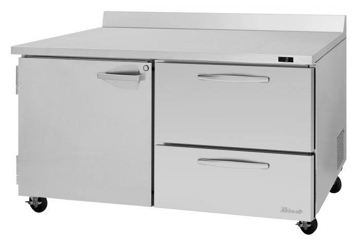 Turbo Air PWF-60-D2R-N 60 1/4" Worktop Freezer w/ 2 Sections, 2 Drawers & 1 Solid Door - Donut-Supplies.Com