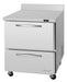 Turbo Air PWR-28-D2-N 27 1/2" Worktop Refrigerator w/ 1 Section, 2 Drawers - Donut-Supplies.Com