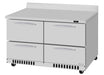 Turbo Air PWR-48-D4-FB-N 48 1/4" Worktop Refrigerator w/ (2) Sections, 4 Drawers, Front Breathing - Donut-Supplies.Com