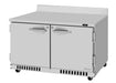 Turbo Air PWR-48-FB-N 48 1/4" Worktop Refrigerator w/ (2) Sections, 2 Solid Doors, Front Breathing - Donut-Supplies.Com