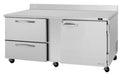 Turbo Air PWR-72-D2R-N 72 1/4" Worktop Refrigerator w/ 3 Sections, 2 Drawers & 1 Solid Door - Donut-Supplies.Com