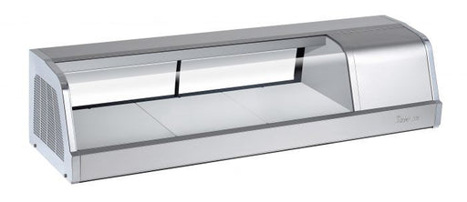 Turbo Air SAK-50R-N 50" Stainless Steel Curved Glass Refrigerated Display/Sushi Case - Right Side Compressor - Donut-Supplies.Com
