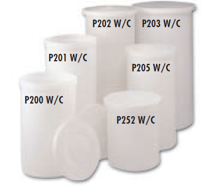 Faribo P252 W/C Straight-Sided Drum with Cover, 20-1/2" Top Diameter x 18"W x 23"H, 22 Gallon - Donut-Supplies.Com