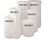 Faribo P203 W/C Straight-Sided Drum with Cover, 25" Top Diameter x 24" Bottom Diameter x 50"H, 93 Gallon - Donut-Supplies.Com