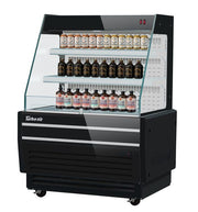 Turbo Air TBA37-50N-B 37" Black Horizontal Refrigerated Open Display Merchandiser w/ (2) Shelves, 115v - Donut-Equipment.com