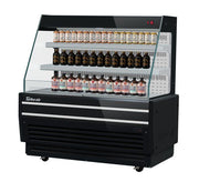 Turbo Air TBA49-50N-B 49" Black Horizontal Refrigerated Open Display Merchandiser w/ (2) Shelves, 115v - Donut-Equipment.com