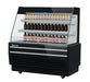 Turbo Air TBA49-50N-B 49" Black Horizontal Refrigerated Open Display Merchandiser w/ (2) Shelves, 115v - Donut-Supplies.Com