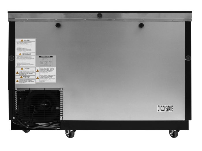 Turbo Air TBC-50SB-GF-N 50" 2-Section Glass Chiller – 140 Mug Capacity, Black, 115v - Donut-Equipment.com