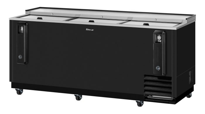 Turbo Air TBC-80SB-N 80 1/2" Forced Air Bottle Cooler - Holds (739) 12 oz Bottles, Black Laminated Exterior, 115v - Donut-Supplies.Com