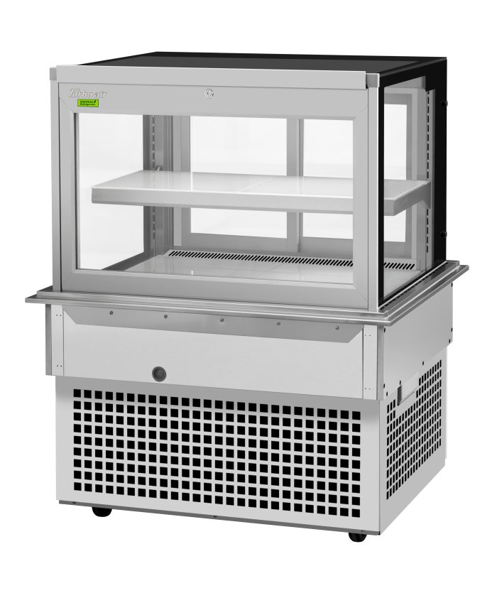 Turbo Air TBP-36-46FDN 38-1/8" Refrigerated Bakery Display Case w/ Straight Glass - (2) Levels, 115v, Stainless Steel - Donut-Equipment.com
