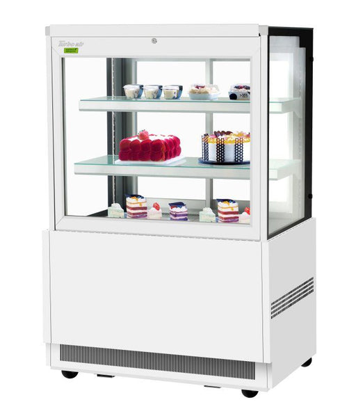 Turbo Air TBP36-54FN-W 35-3/8" Straight Glass Refrigerated Bakery Display Case, 3 Levels, White Exterior, 115v - Donut-Supplies.Com
