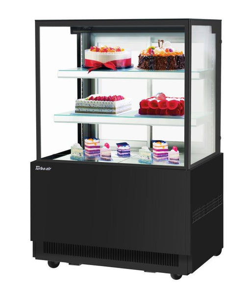 Turbo Air TBP36-54NN-B 35-3/8" Straight Glass Full-Service Bakery Display Case, 3 Levels, Black Exterior, 115v - Donut-Supplies.Com