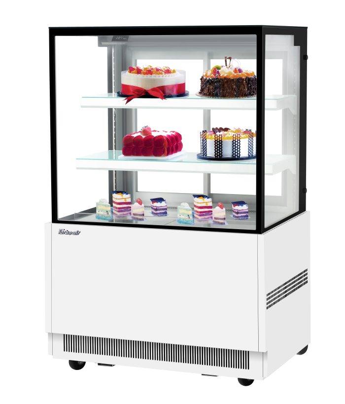 Turbo Air TBP36-54NN-W 35-3/8" Straight Glass Full-Service Bakery Display Case, 3 Levels, White Exterior, 115v - Donut-Equipment.com