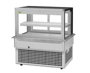 Turbo Air TBP48-46FDN 50" Refrigerated Bakery Display Case w/ Straight Glass - (2) Levels, 115v, Stainless Steel - Donut-Equipment.com