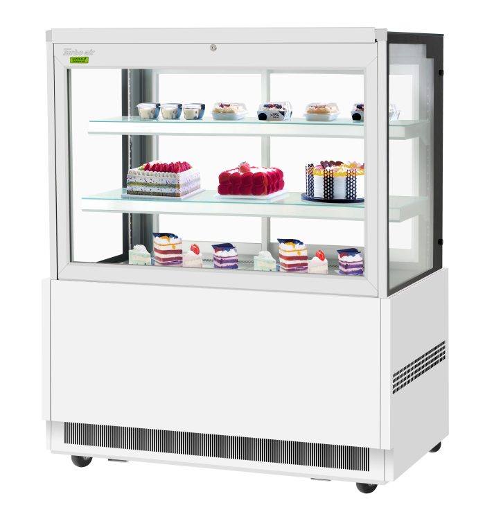 Turbo Air TBP48-54FN-W 47-1/4" Straight Glass Refrigerated Bakery Display Case, 3 Levels, White Exterior, 115v - Donut-Equipment.com