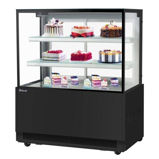Turbo Air TBP48-54NN-B 47" Straight Glass Full-Service Refrigerated Bakery Display Case, 3 Levels, Black Exterior, 115v - Donut-Supplies.Com