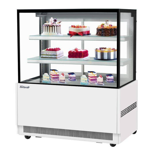 Turbo Air TBP48-54NN-W 47" Straight Glass Full-Service Refrigerated Bakery Display Case, 3 Levels, White Exterior, 115v - Donut-Supplies.Com