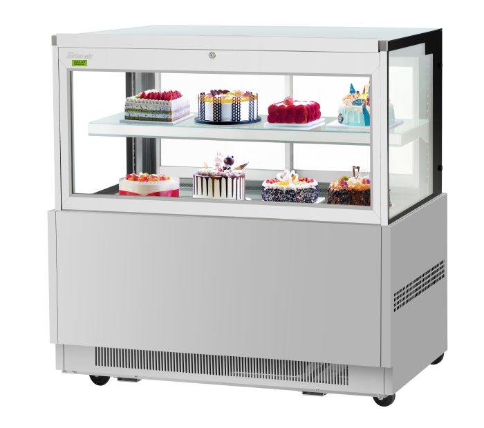 Turbo Air TBP60-54FN-S 59" Refrigerated Bakery Display Case w/ Straight Glass - (3) Levels, 115v, Stainless Steel - Donut-Equipment.com