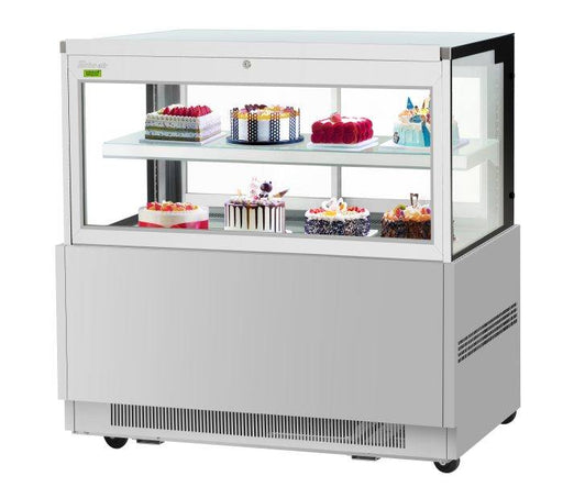 Turbo Air TBP60-54FN-S 59" Refrigerated Bakery Display Case w/ Straight Glass - (3) Levels, 115v, Stainless Steel - Donut-Supplies.Com