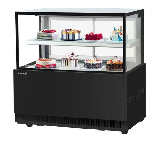 Turbo Air TBP60-46NN-B 59" Straight Glass Full-Service Bakery Display Case, 2 Levels, Black Exterior, 115v - Donut-Supplies.Com