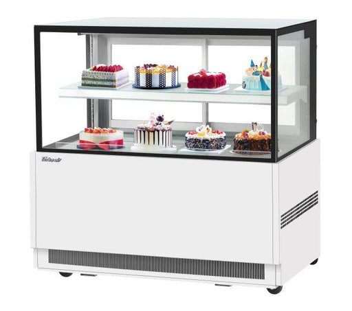 Turbo Air TBP60-46NN-W 59" Refrigerated Straight Glass Full-Service Bakery Display Case, 2 Levels, White Exterior, 115v - Donut-Supplies.Com
