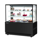 Turbo Air TBP60-54NN-B 59" Straight Glass Full-Service Bakery Display Case, 3 Levels, Black Exterior, 115v - Donut-Equipment.com