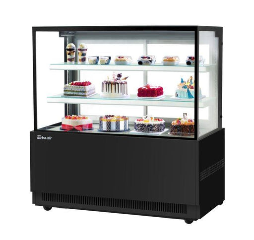 Turbo Air TBP60-54NN-B 59" Straight Glass Full-Service Bakery Display Case, 3 Levels, Black Exterior, 115v - Donut-Supplies.Com