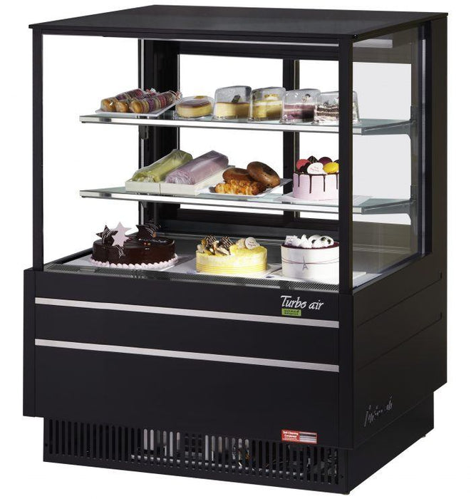 Turbo Air TCGB-36UF-B-N 36-1/2" Straight Glass Full-Service Bakery Display Case, 3 Levels, Black Exterior, 115v - Donut-Supplies.Com