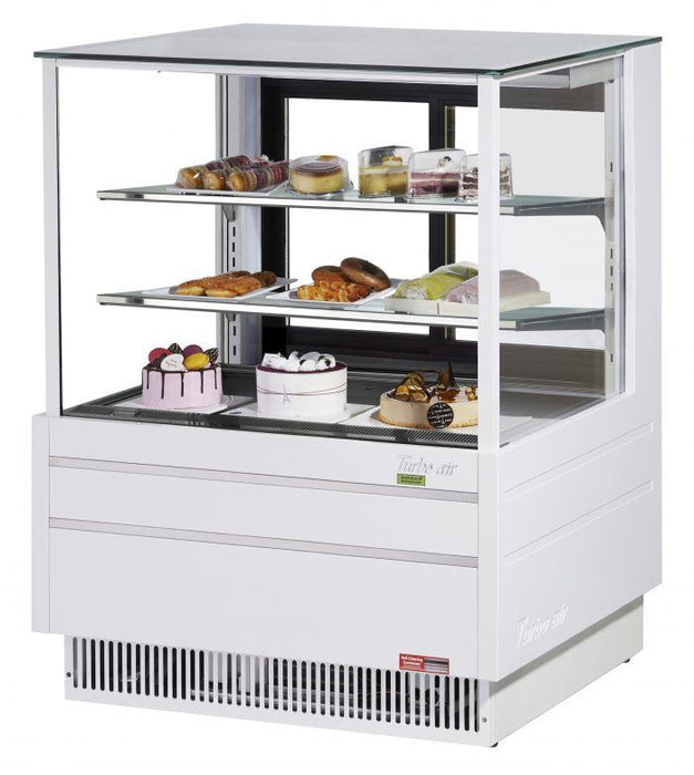 Turbo Air TCGB-36UF-W-N 36-1/2" Straight Glass Full-Service Bakery Display Case, 3 Levels, White Exterior, 115v - Donut-Supplies.Com