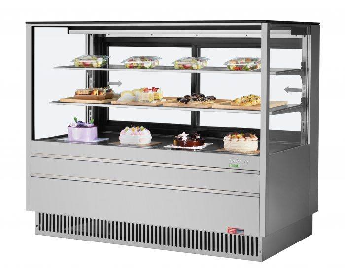 Turbo Air TCGB-60UF-S-N 60-1/2" Refrigerated Straight Glass Full-Service Bakery Display Case, 3 Levels, Stainless Steel Exterior, 115v - Donut-Supplies.Com