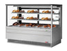 Turbo Air TCGB-72UF-DR-S 72" Straight Glass Full-Service Dry Bakery Display Case, 3 Levels, Stainless Steel Exterior, 115v - Donut-Supplies.Com