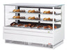 Turbo Air TCGB-72UF-DR-W 72" Straight Glass Full-Service Dry Bakery Display Case, 3 Levels, White Exterior, 115v - Donut-Supplies.Com