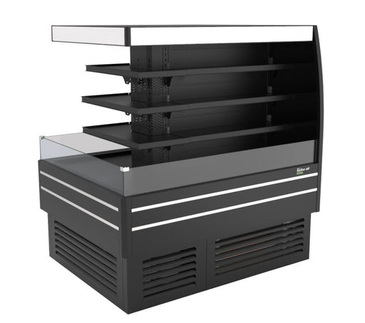 Turbo Air TIOM-48CSB-N 73" Square Island Open Air Merchandiser, 36 Cu. Ft., Self-Serve, Black, 220v - Donut-Supplies.Com