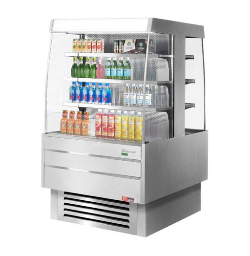 Turbo Air TIOM-36SS-N 39 3/8" Stainless Steel Vertical Island Open Air Cooler with (4) Levels, 220v/1ph - Donut-Supplies.Com