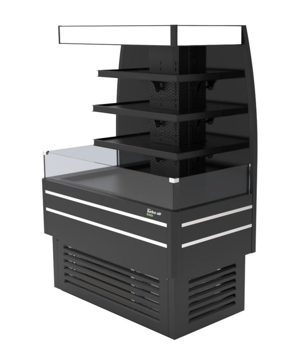 Turbo Air TIOM-48CB-N 48" Black Square Glass Island Display Case – Open Air Merchandiser, 220v - Donut-Supplies.Com