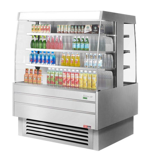 Turbo Air TIOM-48SS-N 51 1/8" Stainless Steel Square Island Self-Serve Display Case with (4) Levels, 220v/1ph - Donut-Supplies.Com