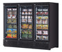 Turbo Air TJMF-85SDB-N 97 1/2" Black Super Deluxe Three Section Glass Door Display Freezer – (3) Swing Doors, 115v - Donut-Supplies.Com