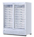 Turbo Air TJMI-55SDW-N 65 1/8" White Indoor Ice Merchandiser w/ Glass Door – Bottom Mount Compressor, 115v - Donut-Supplies.Com
