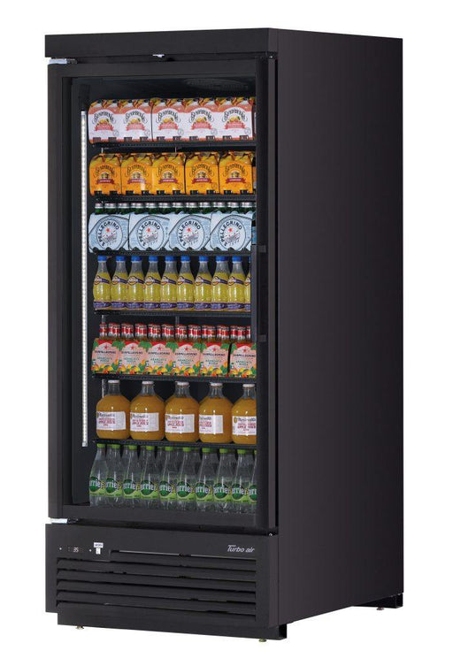 Turbo Air TJMR-30SDB-N 36 5/8" Black Super Deluxe One Section Glass Door Merchandiser, 115v - Donut-Supplies.Com