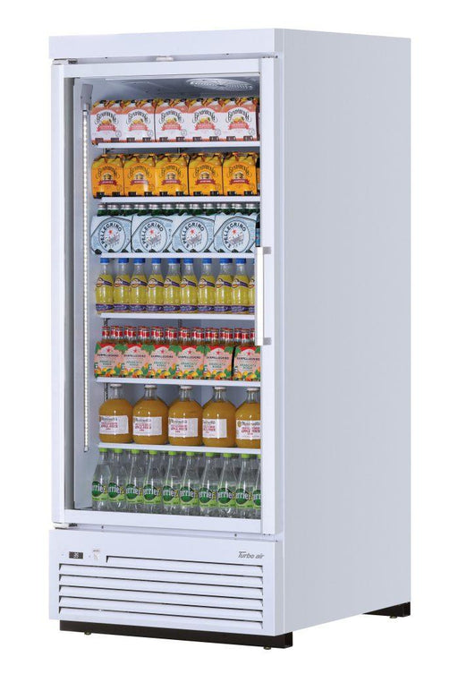Turbo Air TJMR-30SDW-N 36 5/8" White Super Deluxe One Section Glass Door Merchandiser, 115v - Donut-Supplies.Com